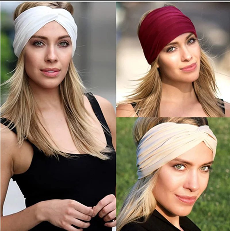Europe and The United States New Wide Hair Band Women Sports Cross Headband Yoga Elastic Headband Hair Accessories Wholesale