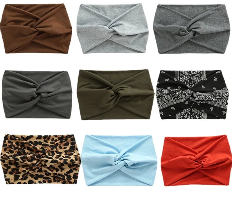 Europe and The United States New Wide Hair Band Women Sports Cross Headband Yoga Elastic Headband Hair Accessories Wholesale
