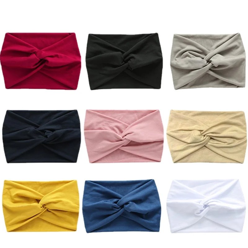 Europe and The United States New Wide Hair Band Women Sports Cross Headband Yoga Elastic Headband Hair Accessories Wholesale