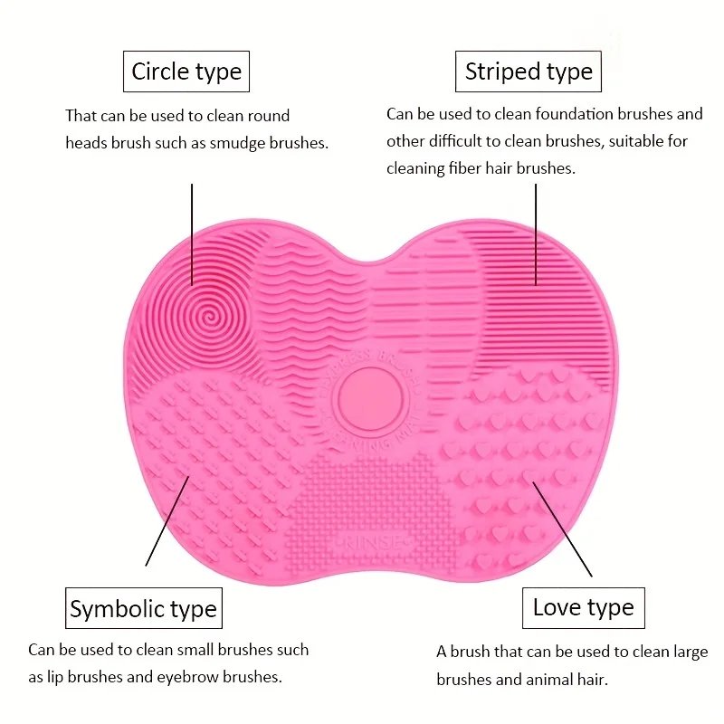 Apple Shaped Makeup Brush Cleaning Pad Silicone Multi-Specification Makeup Brush Foundation Brush Beauty Tool Suction Cup Clean