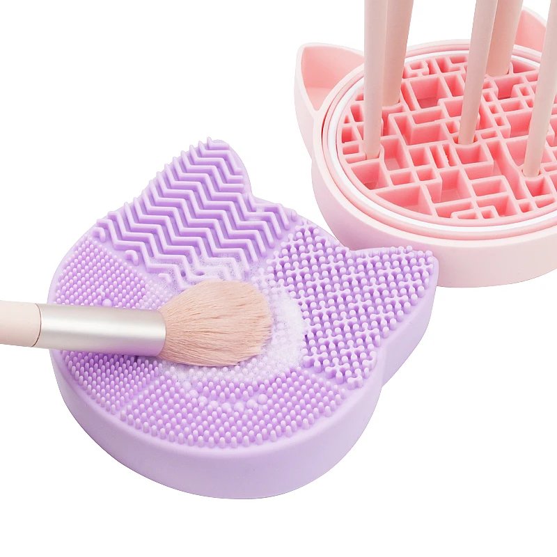 Silicone Makeup Brush Cleaning Storage Box Make Up Washing Board Cleaner Carpet Cosmetic Brushes Tools Silicone Makeup Brush Cleaning Storage Box Make Up Washing Board Cleaner Carpet Cosmetic Brushes Tools