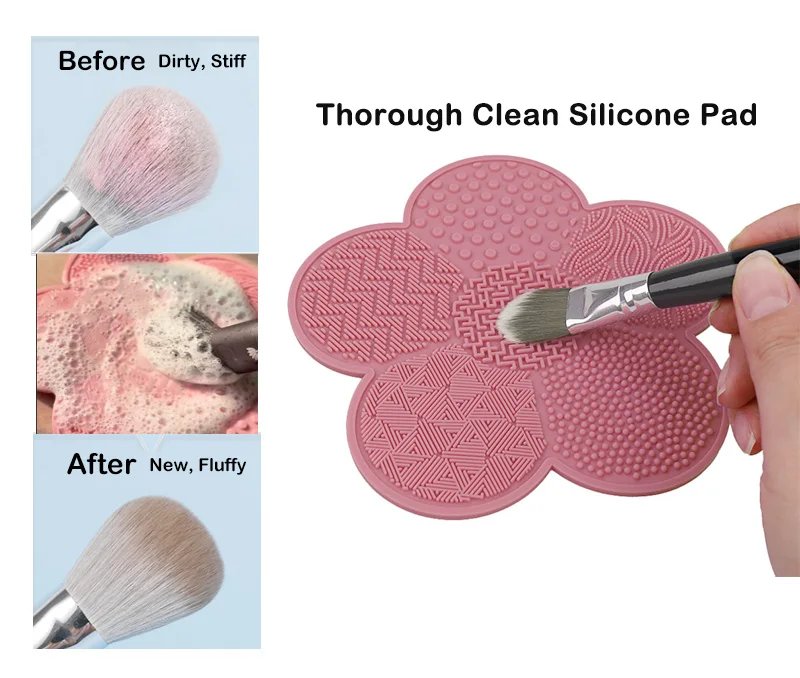 Silicone Make Up Cleaning Brush Scrubber Pad Cleansing Washing Tool Cosmetic Silicone Makeup Brush Mat Cleaner with Suction Cup