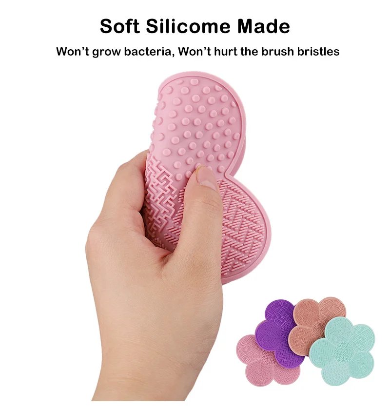 Silicone Make Up Cleaning Brush Scrubber Pad Cleansing Washing Tool Cosmetic Silicone Makeup Brush Mat Cleaner with Suction Cup