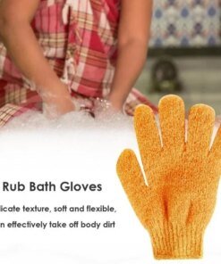 Alternative view of Five Fingers Bath Gloves Household Shower Towel Scrub Body Wash Children Home Supply Elastic Wipe Back Bathing Cleaning Gloves