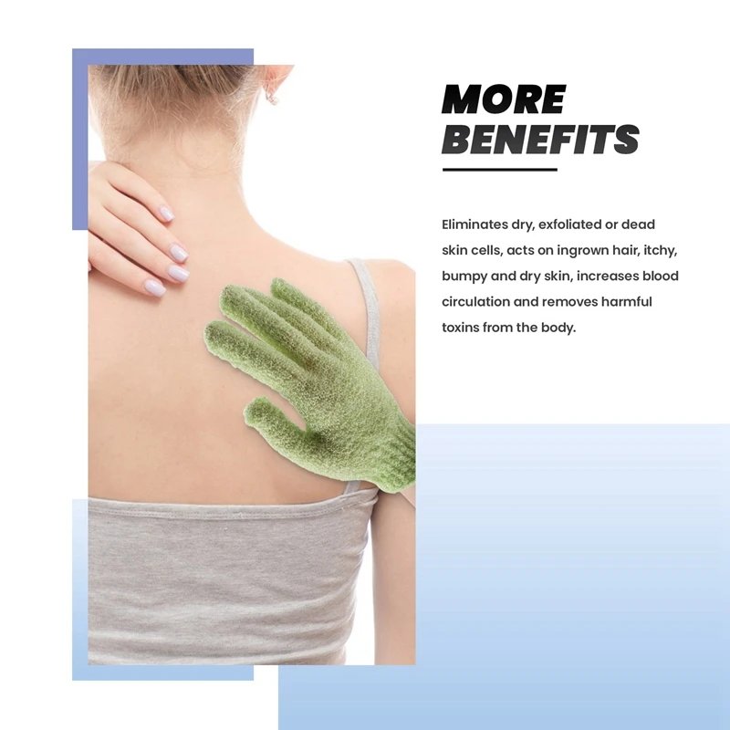 4 Pair Shower Bath Gloves Exfoliating Wash Skin Spa Massage Body Scrubber Cleaner