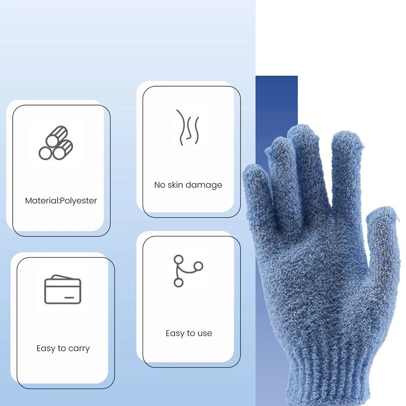 4 Pair Shower Bath Gloves Exfoliating Wash Skin Spa Massage Body Scrubber Cleaner