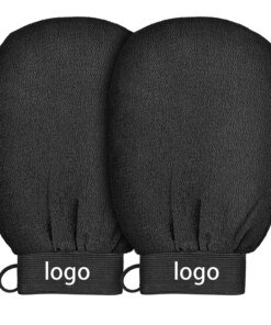 50pcs Custom Logo Bath Gloves Spa White Body Mitt Scrub Viscose Fiber Morocco Bath Exfoliator Peeling Gloves