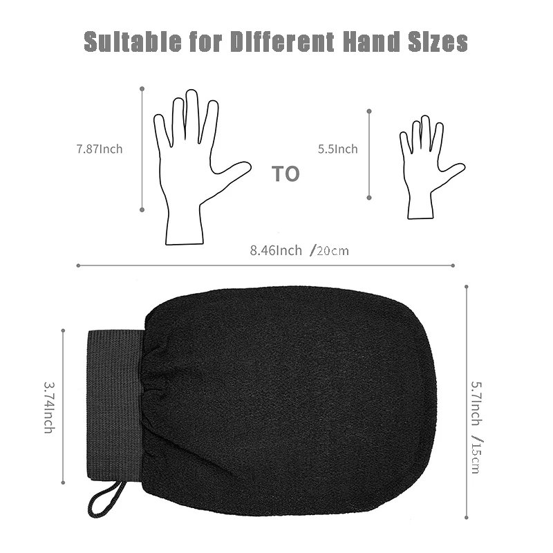 50pcs Custom Logo Bath Gloves Spa White Body Mitt Scrub Viscose Fiber Morocco Bath Exfoliator Peeling Gloves