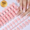 120/150Pcs Matte/Glossy Nude Pink Almond False Nail Pre-made French Short Almond Nail Tips Press On Nails Full-Cover Fingernails
