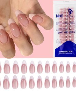 120/150Pcs French Almond False Nails Acrylic Wearable Short Full Cover Fake Nails White Edge Stiletto Press on Nail Tips
