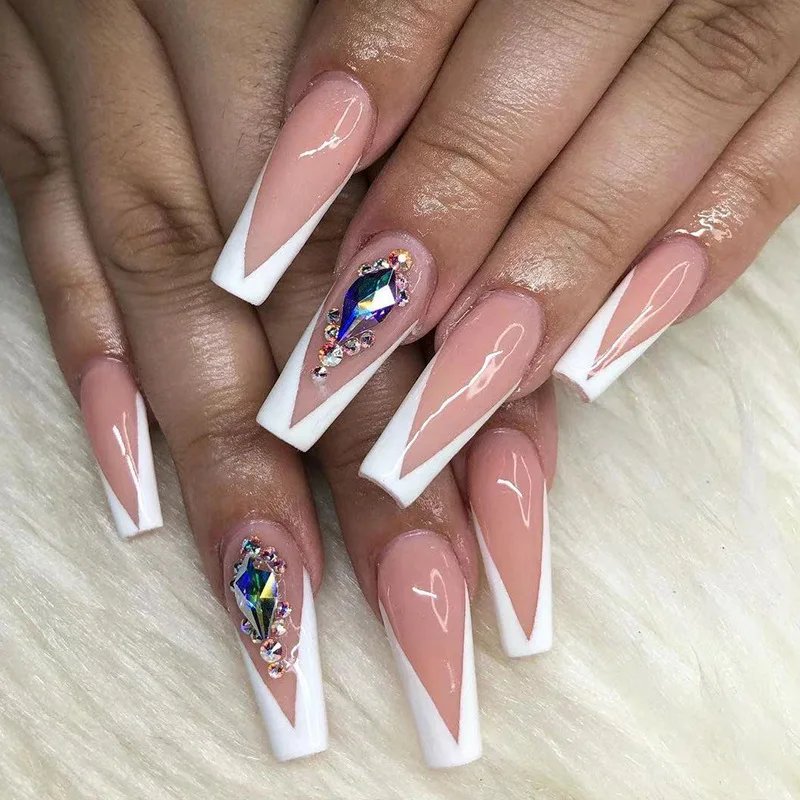 24pcs False Nails with glue butterfly design Long Coffin French Ballerina Fake Nails Full Cover acrylic Nail Tips Press On Nails 24pcs False Nails with glue butterfly design Long Coffin French Ballerina Fake Nails Full Cover acrylic Nail Tips Press On Nails