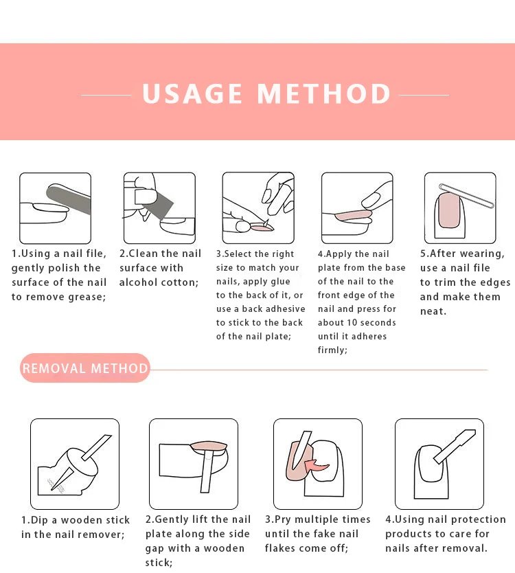 Christmas Press on False Nails Snow Print Fashion Tip Fake Nail 24 Pcs/Set Women Stick on Nail Art Acrylic Red & White Nails