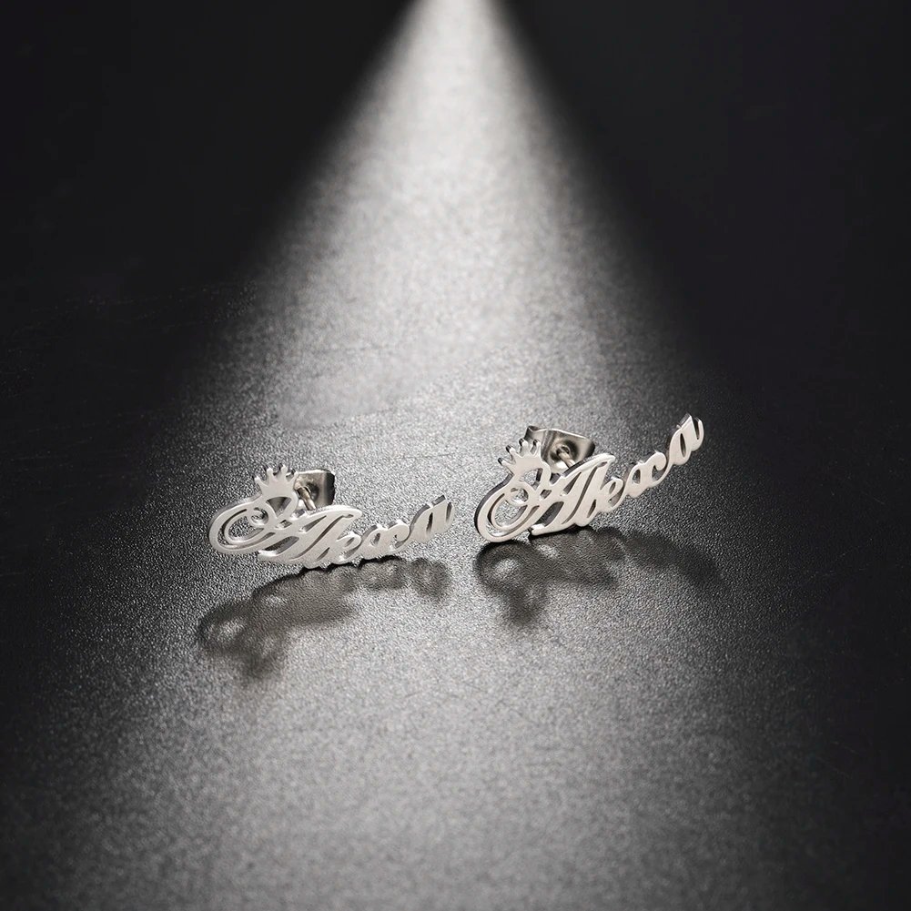 Sipuris Fashion Custom Name Earrings Personalized Stainless Steel Initial Letter Nameplate Jewelry For Women Stud Earrings Gifts Sipuris Fashion Custom Name Earrings Personalized Stainless Steel Initial Letter Nameplate Jewelry For Women Stud Earrings Gifts