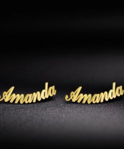 Sipuris Fashion Custom Name Earrings Personalized Stainless Steel Initial Letter Nameplate Jewelry For Women Stud Earrings Gifts