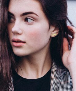 Alternative view of Sipuris Fashion Custom Name Earrings Personalized Stainless Steel Initial Letter Nameplate Jewelry For Women Stud Earrings Gifts