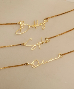 Personalised Gold Name Necklace with Box Chain  Custom Name Necklace Handmade Jewelry Personalised Birthday Gift for Her Mom