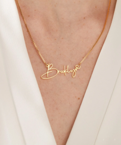 Alternative view of Personalised Gold Name Necklace with Box Chain  Custom Name Necklace Handmade Jewelry Personalised Birthday Gift for Her Mom