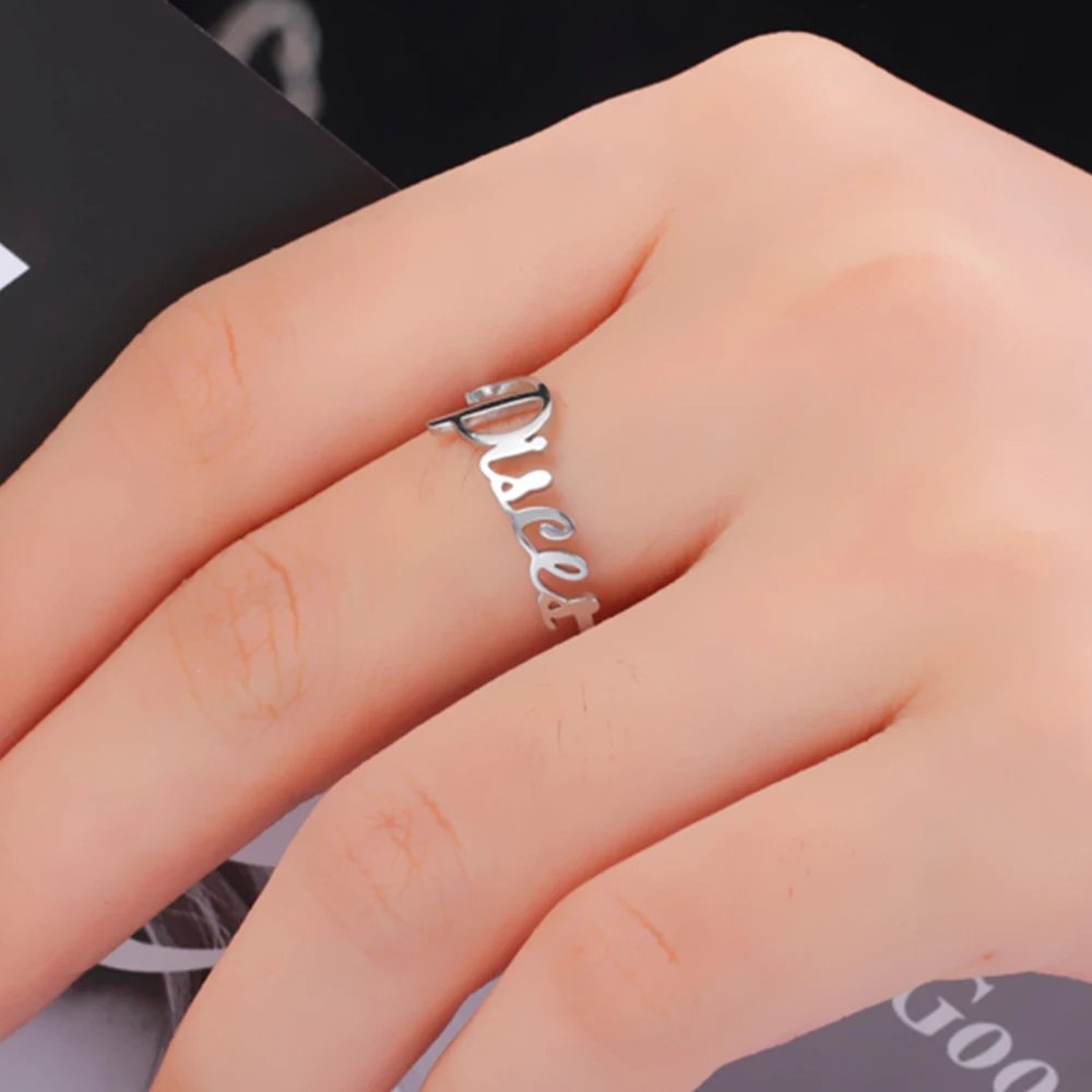 Fishhook Custom Double Name Finger Ring For Women Men Personalized Rings Couple Family Gift Gold Color Stainless Steel Jewelry Fishhook Custom Double Name Finger Ring For Women Men Personalized Rings Couple Family Gift Gold Color Stainless Steel Jewelry