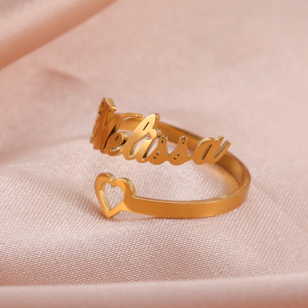 Fishhook Custom Double Name Finger Ring For Women Men Personalized Rings Couple Family Gift Gold Color Stainless Steel Jewelry Fishhook Custom Double Name Finger Ring For Women Men Personalized Rings Couple Family Gift Gold Color Stainless Steel Jewelry
