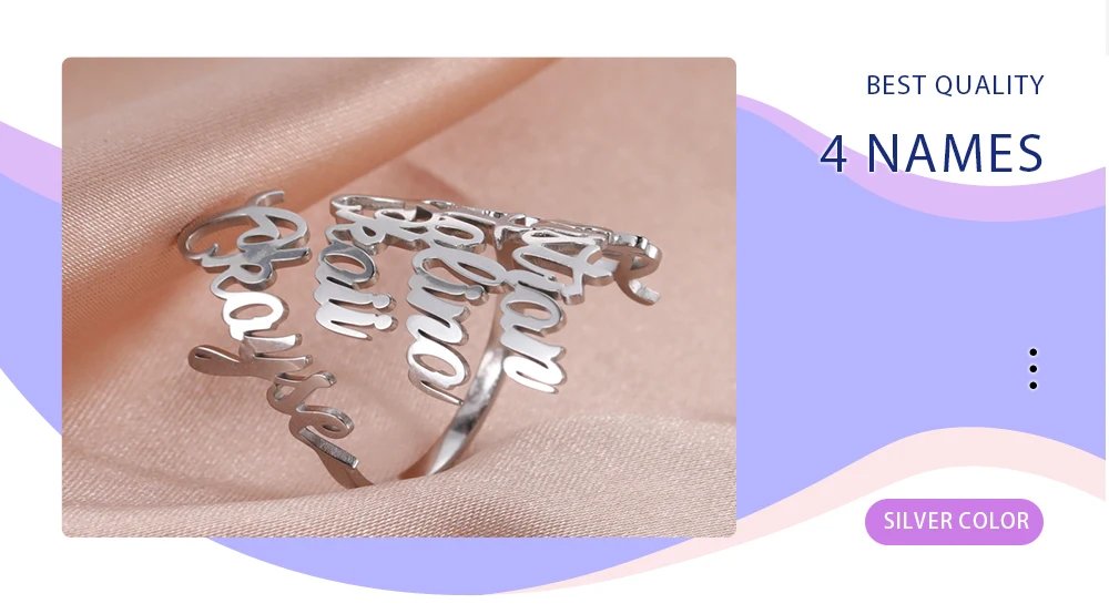 Fishhook Custom Double Name Finger Ring For Women Men Personalized Rings Couple Family Gift Gold Color Stainless Steel Jewelry Fishhook Custom Double Name Finger Ring For Women Men Personalized Rings Couple Family Gift Gold Color Stainless Steel Jewelry