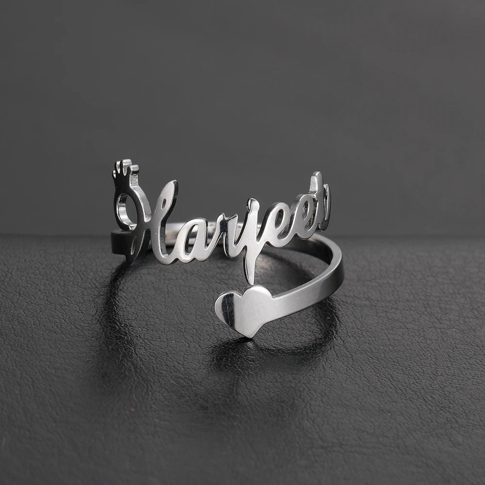 Fishhook Custom Double Name Finger Ring For Women Men Personalized Rings Couple Family Gift Gold Color Stainless Steel Jewelry Fishhook Custom Double Name Finger Ring For Women Men Personalized Rings Couple Family Gift Gold Color Stainless Steel Jewelry