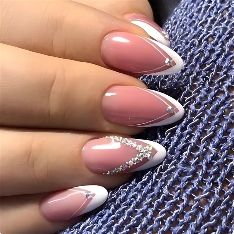 24Pcs False Nails French Manicure Professional Reusable Adhesive Nails For Girls With Design To Stick Gel Red False Nails Tips 24Pcs False Nails French Manicure Professional Reusable Adhesive Nails For Girls With Design To Stick Gel Red False Nails Tips