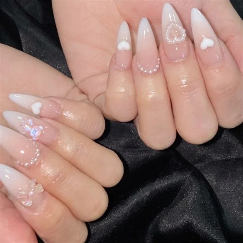 24Pcs False Nails French Manicure Professional Reusable Adhesive Nails For Girls With Design To Stick Gel Red False Nails Tips 24Pcs False Nails French Manicure Professional Reusable Adhesive Nails For Girls With Design To Stick Gel Red False Nails Tips