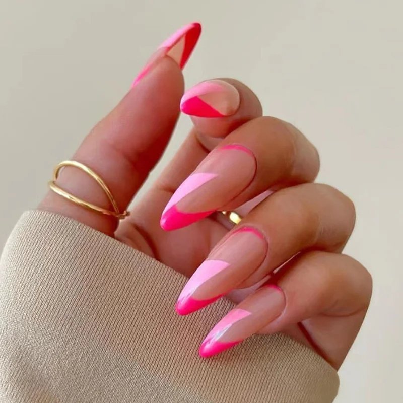 24Pcs False Nails French Manicure Professional Reusable Adhesive Nails For Girls With Design To Stick Gel Red False Nails Tips 24Pcs False Nails French Manicure Professional Reusable Adhesive Nails For Girls With Design To Stick Gel Red False Nails Tips