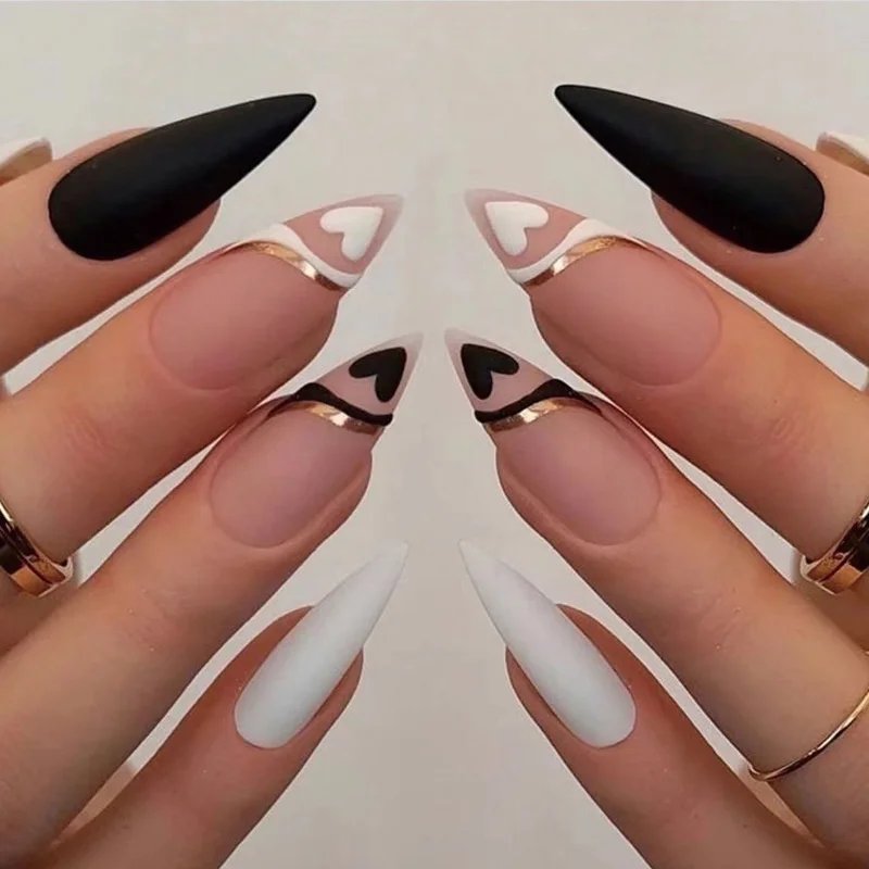 24Pcs False Nails French Manicure Professional Reusable Adhesive Nails For Girls With Design To Stick Gel Red False Nails Tips 24Pcs False Nails French Manicure Professional Reusable Adhesive Nails For Girls With Design To Stick Gel Red False Nails Tips