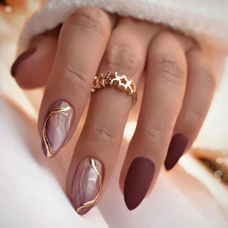 24Pcs False Nails French Manicure Professional Reusable Adhesive Nails For Girls With Design To Stick Gel Red False Nails Tips 24Pcs False Nails French Manicure Professional Reusable Adhesive Nails For Girls With Design To Stick Gel Red False Nails Tips