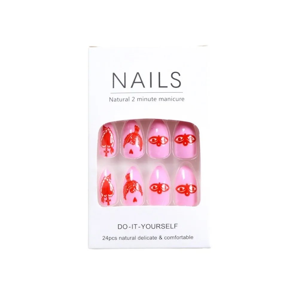24pcs Red Glitter Fake Nails Almond Christmas Valentine's Day French Ballet Nail Press on False Nails Waterproof Faux Fingernail 24pcs Red Glitter Fake Nails Almond Christmas Valentine's Day French Ballet Nail Press on False Nails Waterproof Faux Fingernail