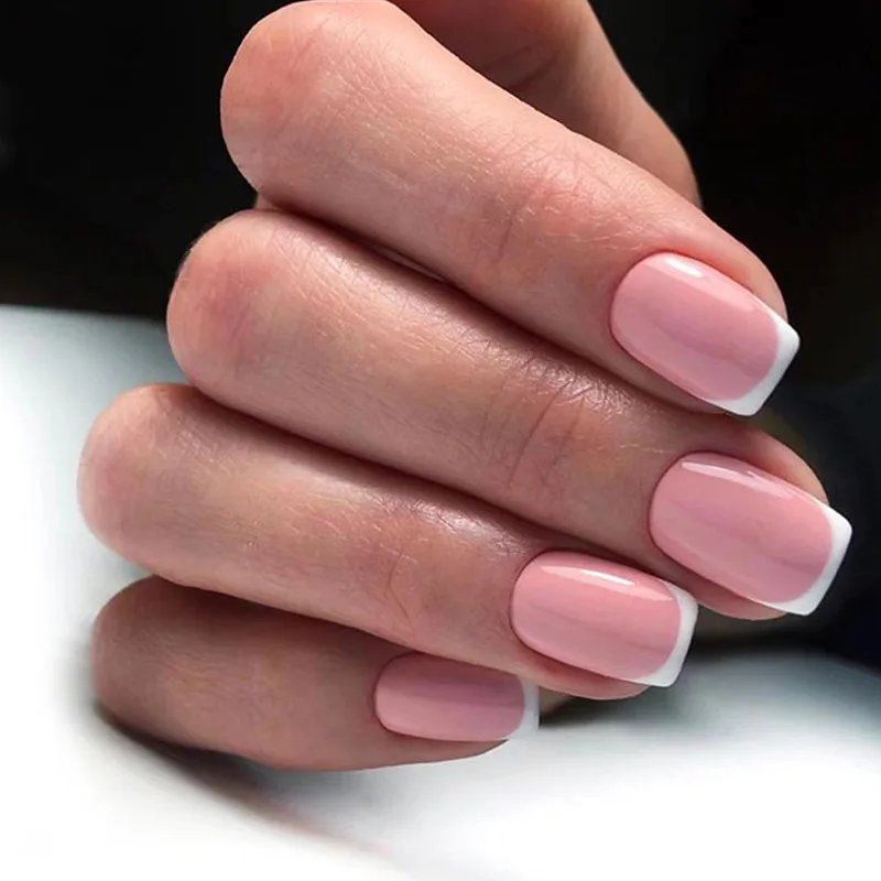 24Pcs Red Heart Nails Fake Wearable Long Almond False Nails Art Acrylic Press on Nails Full Coverage Removable French Fake Nail