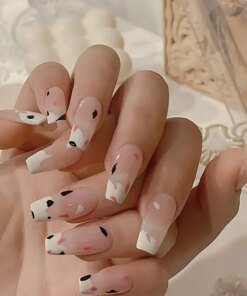 Alternative view of 24Pcs/Box Fake Nails Press On  Detachable False  With 1Sheet Free White Transparent Nail Glue Sticker French Tips