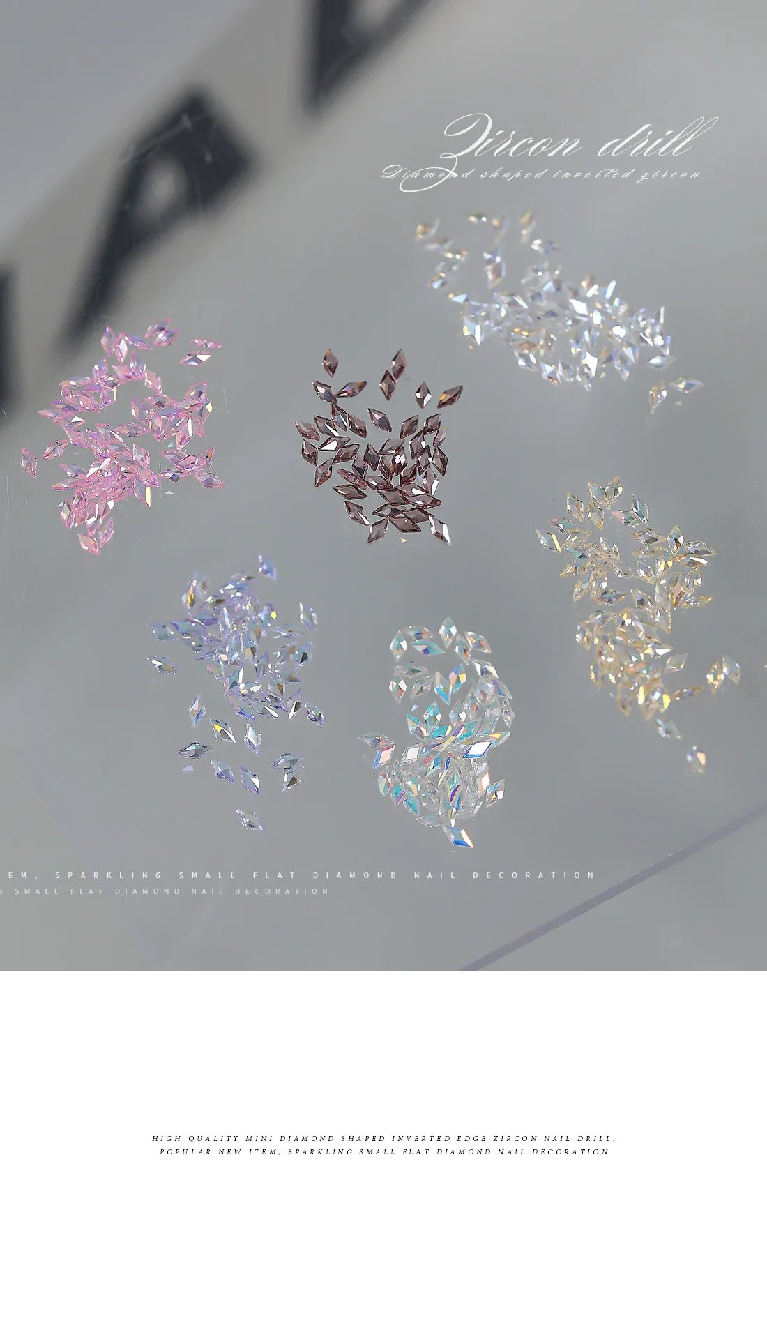 5A Sparkle Mini Zircon Aurora Ice Translucent Cognac Mix Shapes Sharp Diamonds Nail Art Rhinestones Decor Manicure Charms 5A Sparkle Mini Zircon Aurora Ice Translucent Cognac Mix Shapes Sharp Diamonds Nail Art Rhinestones Decor Manicure Charms