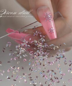5A Sparkle Mini Zircon Aurora Ice Translucent Cognac Mix Shapes Sharp Diamonds Nail Art Rhinestones Decor Manicure Charms