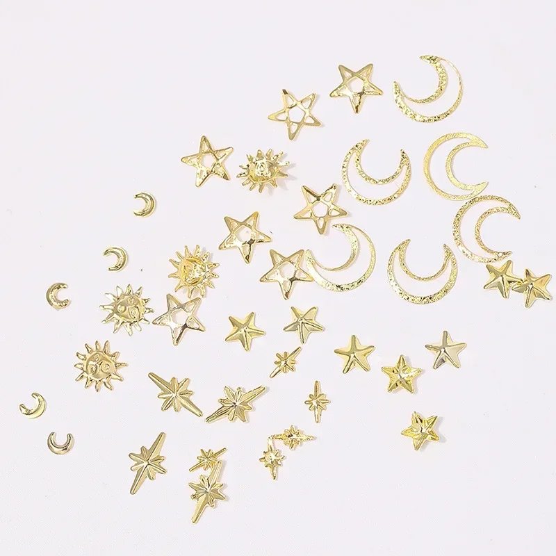 Heallor Gold Star Moon Nail Charms 12Grids Metal Slice Rivet Nail Rhinestones DIY 3D Flatback Nail Art Decorations Manicure Acce Heallor Gold Star Moon Nail Charms 12Grids Metal Slice Rivet Nail Rhinestones DIY 3D Flatback Nail Art Decorations Manicure Acce