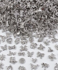50/60Pcs/lot 3D Butterfly Alloy Nail Charms Bow-knot Design Jewelry Luxury Gold Silver Hollow Nail Art Decoration Accessory Bulk