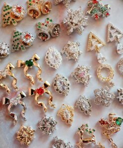 10pcs Xmas Christmas Tree Rotating Snowflakes Zircon Nail Art Manicure Nails Accessories DIY Nail Decorations Supplies Charms