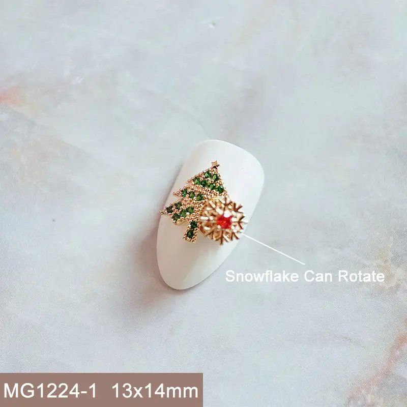 10pcs Xmas Christmas Tree Rotating Snowflakes Zircon Nail Art Manicure Nails Accessories DIY Nail Decorations Supplies Charms 10pcs Xmas Christmas Tree Rotating Snowflakes Zircon Nail Art Manicure Nails Accessories DIY Nail Decorations Supplies Charms