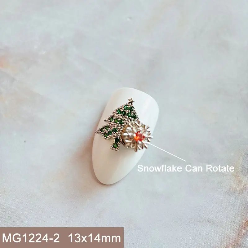 10pcs Xmas Christmas Tree Rotating Snowflakes Zircon Nail Art Manicure Nails Accessories DIY Nail Decorations Supplies Charms 10pcs Xmas Christmas Tree Rotating Snowflakes Zircon Nail Art Manicure Nails Accessories DIY Nail Decorations Supplies Charms