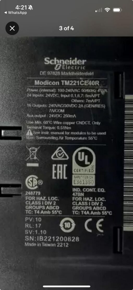 SCHNEIDER ELECTRIC MODICON M221TM221CE40R RELAY
